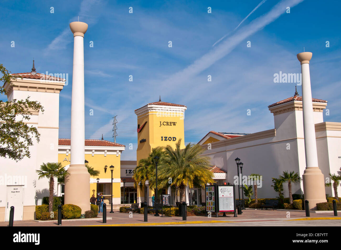Premium Outlet shopping mall with J Crew and Izod store signs on International  Drive, Orlando Florida Stock Photo - Alamy