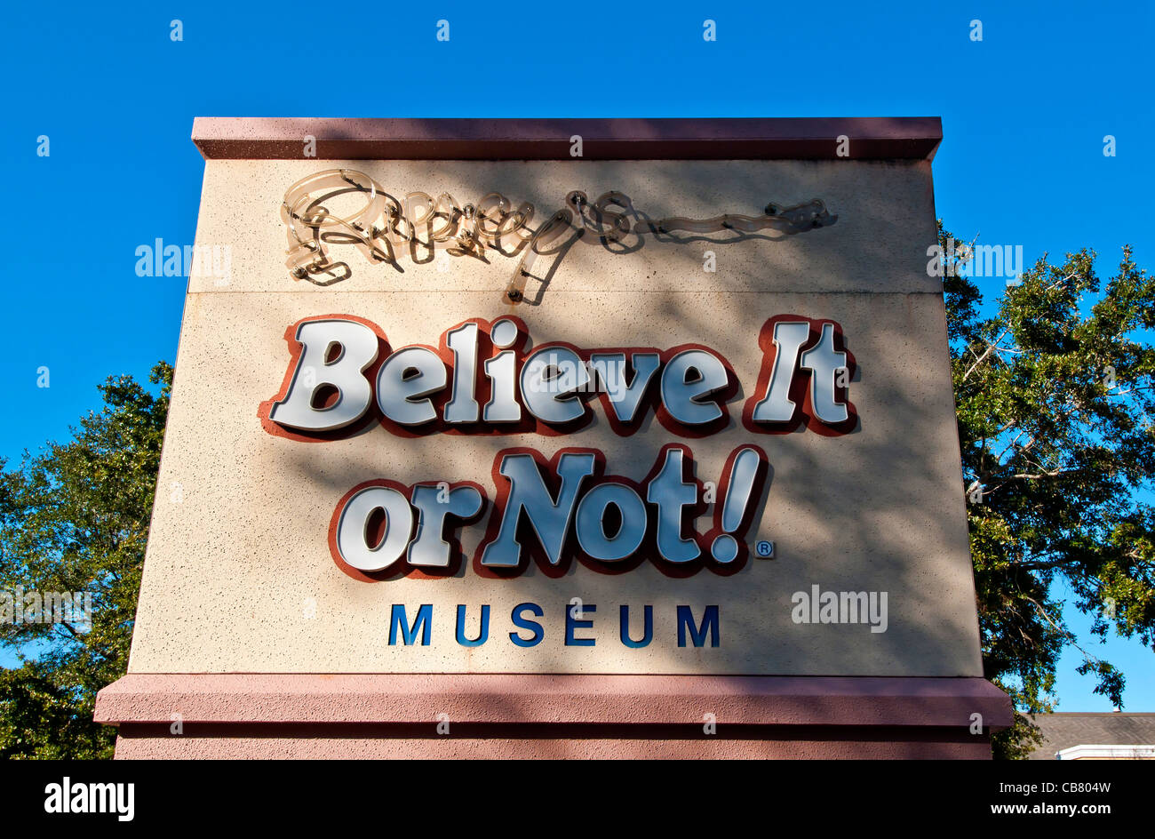 Ripley's Believe It Or Not attraction sign on International Drive, Orlando Florida Stock Photo