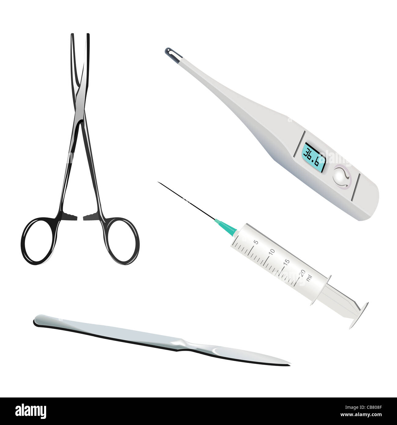 Illustration of collection medical tools isolated on white background ...