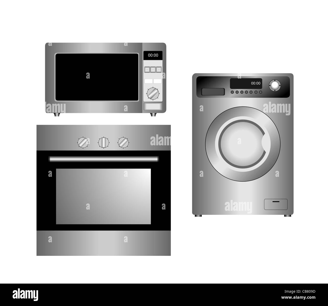 Set of household appliances isolated Stock Photo Alamy