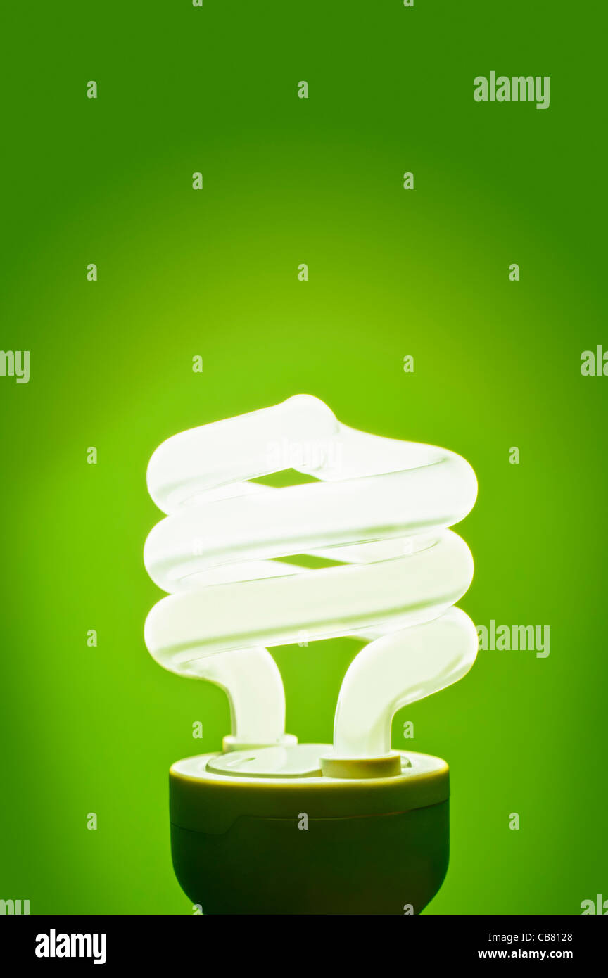 Green Lightbulb Stock Photo