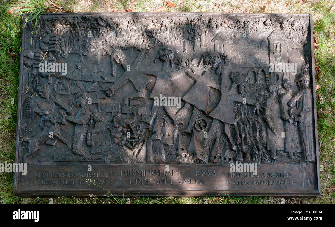 Alabama, Birmingham, Kelly Ingram Park, sculpture commemorating 1963 Birmingham Freedom Walk Stock Photo