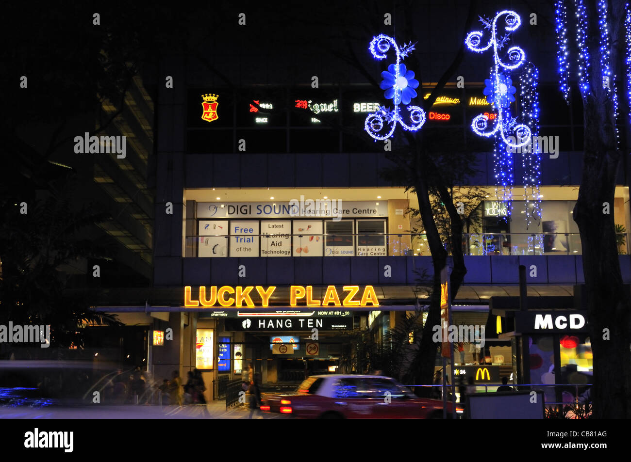 Christmas lights at Luck Plaza shopping mall on Orchard Road, Singapore