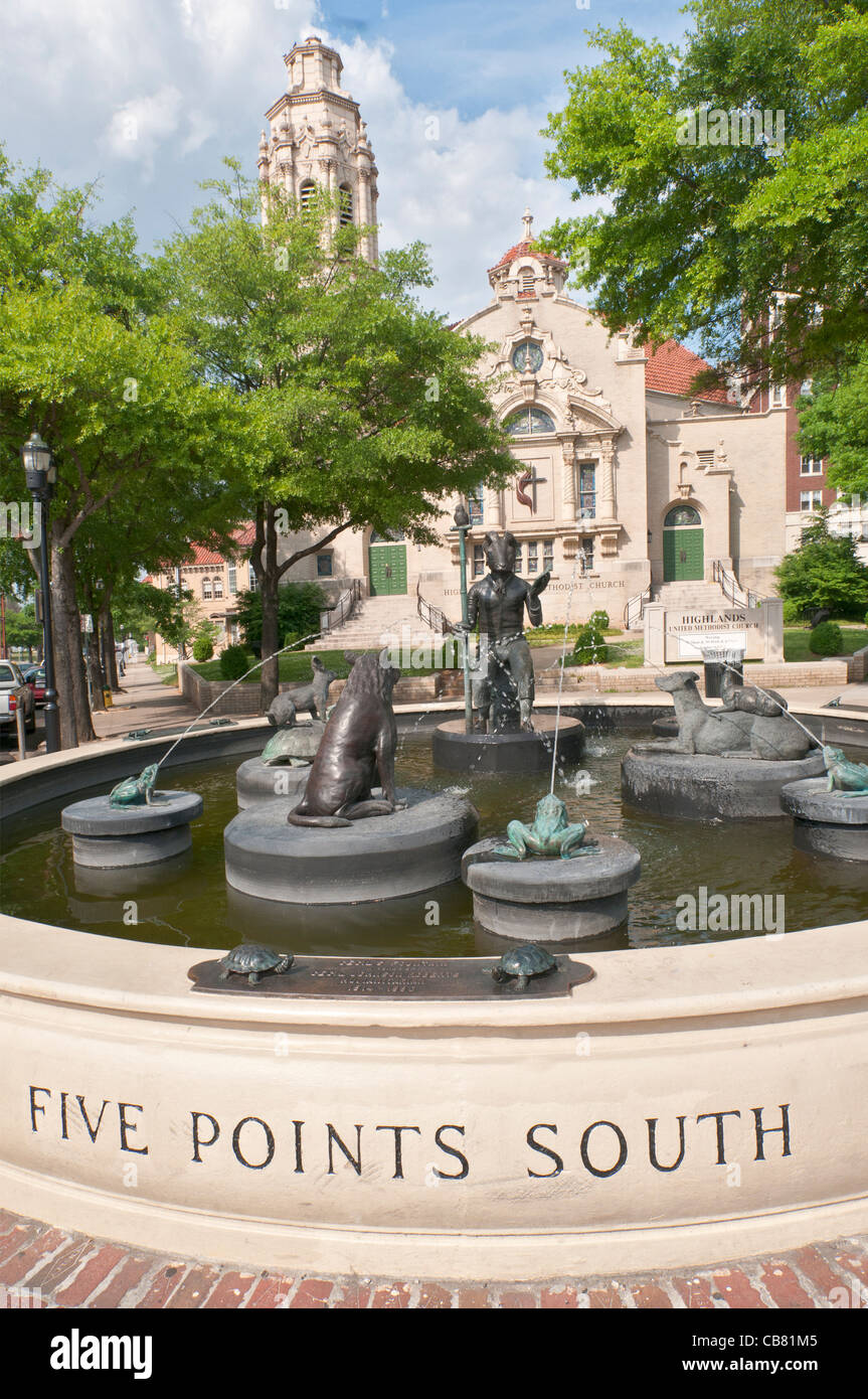 Alabama, Birmingham, Five Points South, historic neighborhood at intersection of five streets