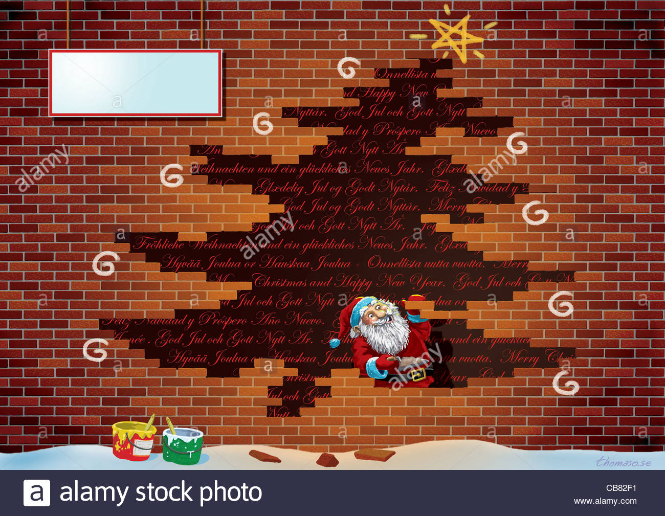 Santa Claus Christmas Brick wall Santa Claus weihnachtsmaenner santa claus