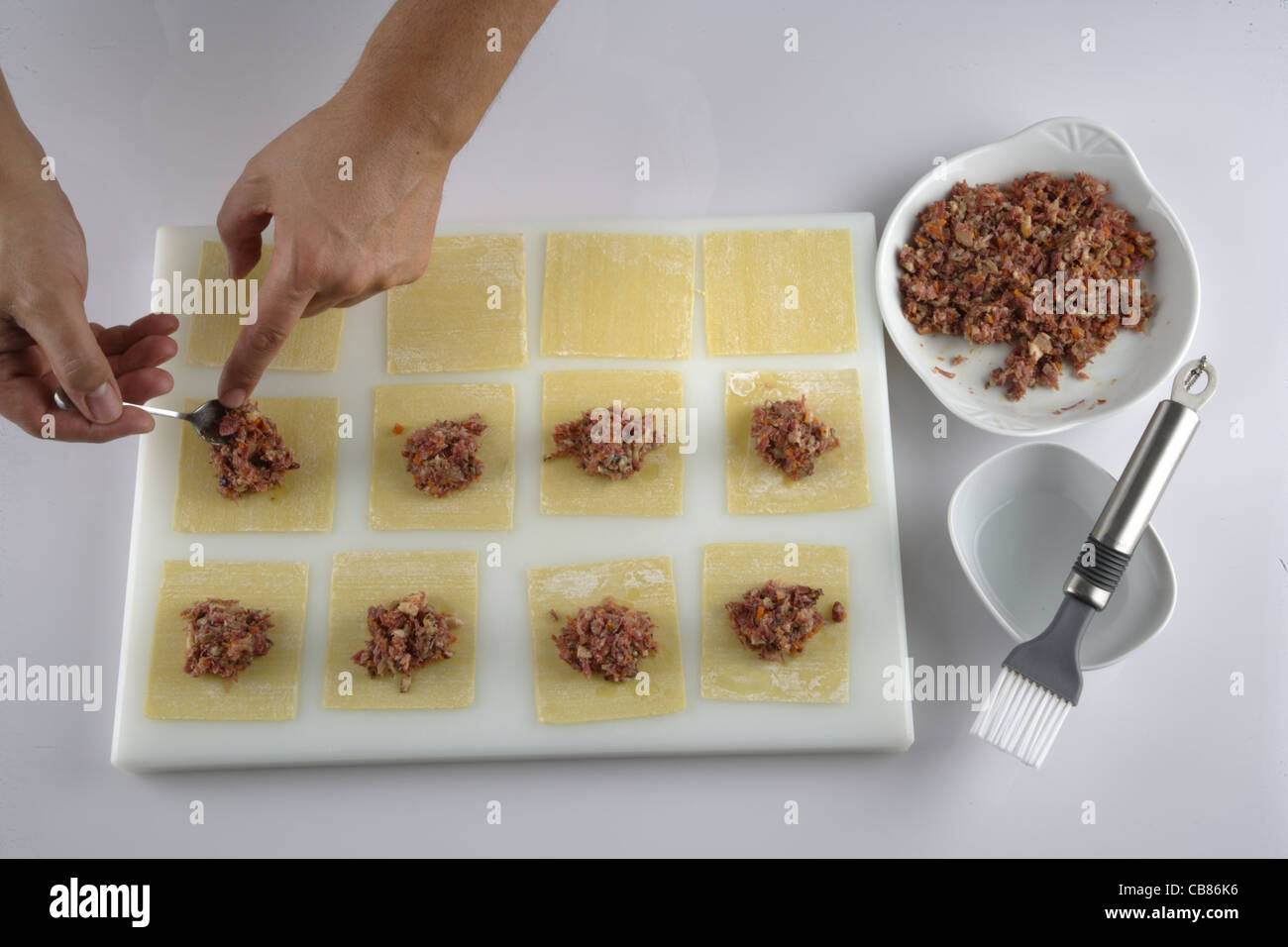 Cooking filling pasta Stock Photo Alamy