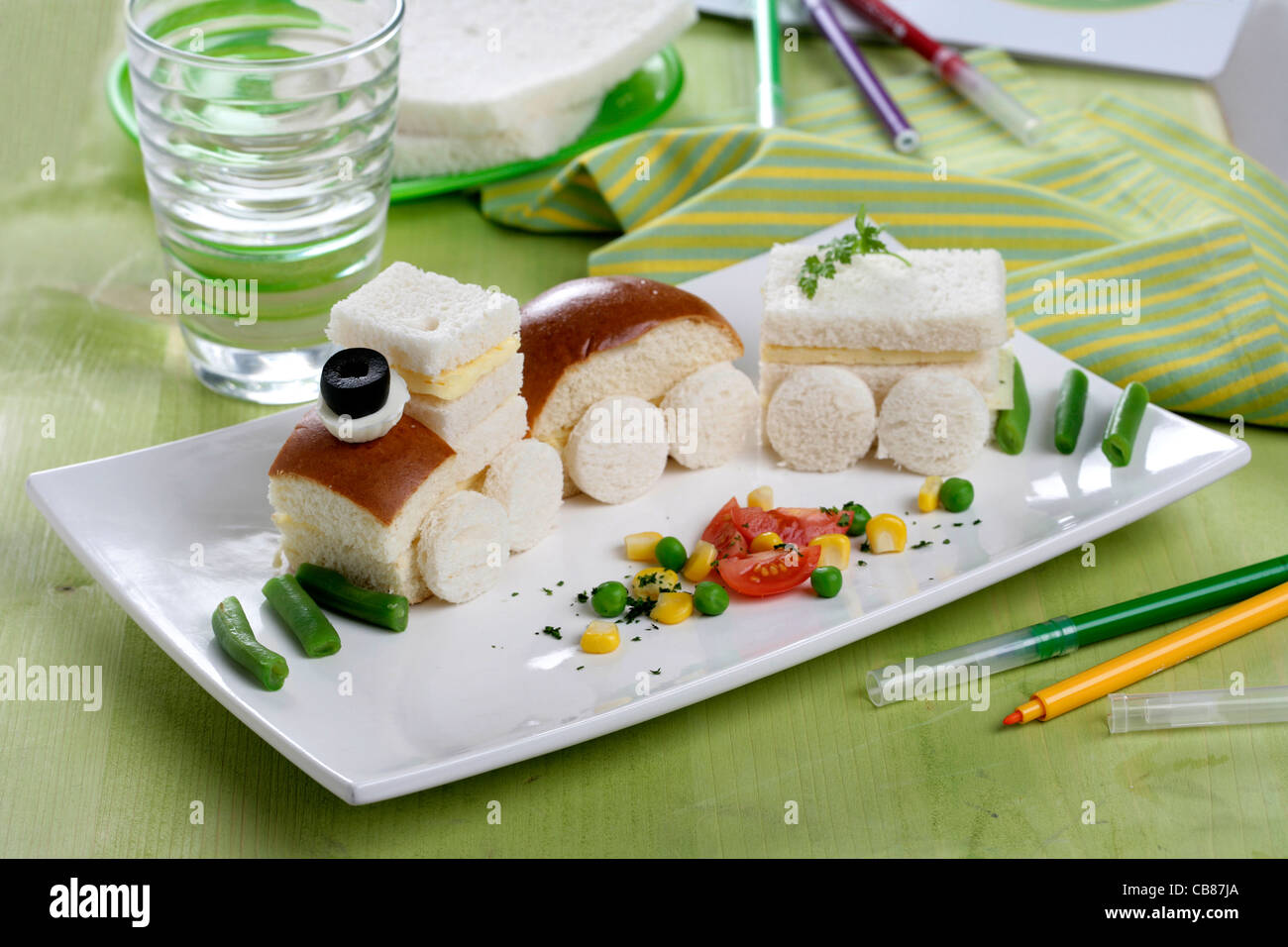 cheese omelette train, children Stock Photo Alamy
