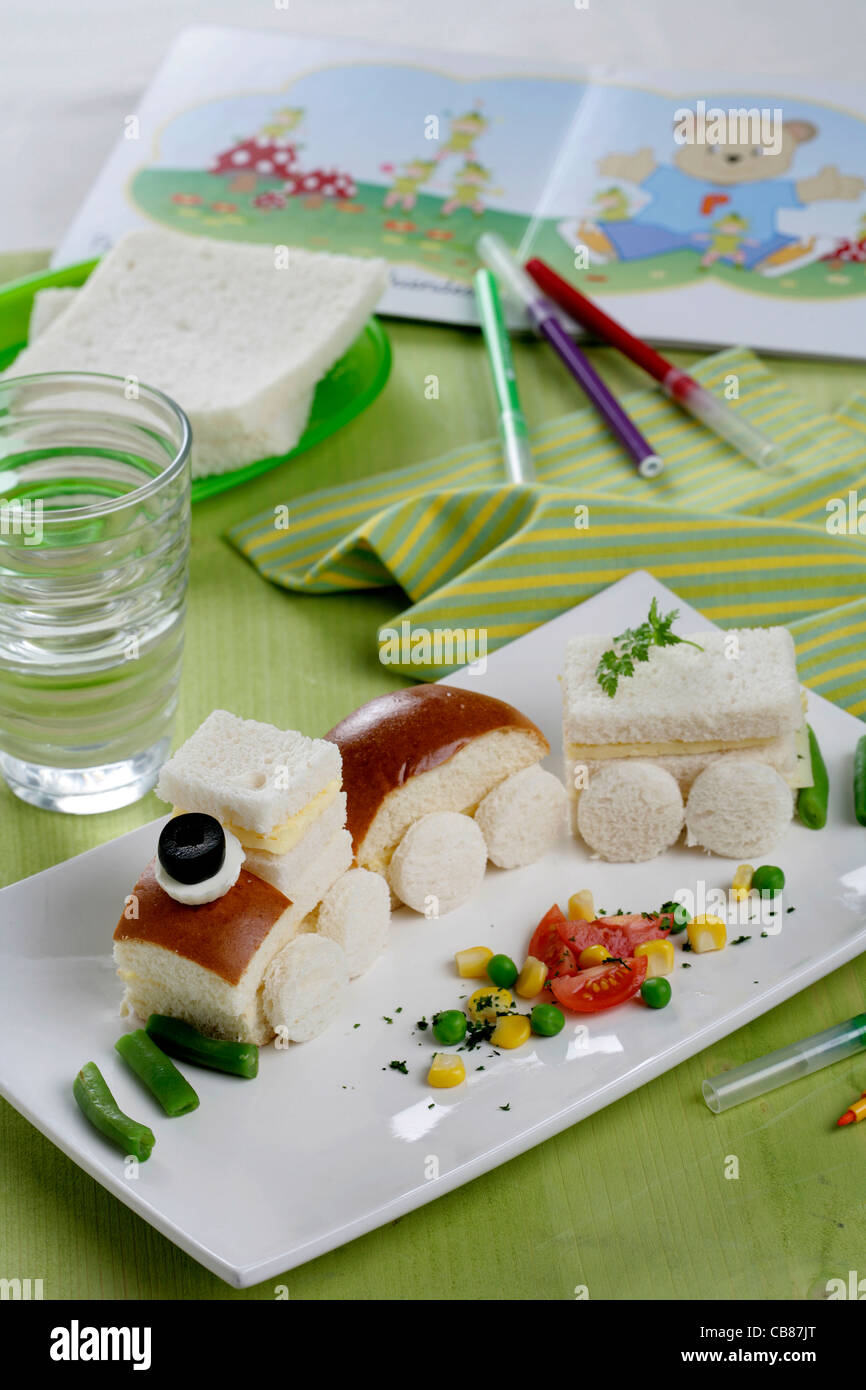 cheese omelette train, children Stock Photo Alamy