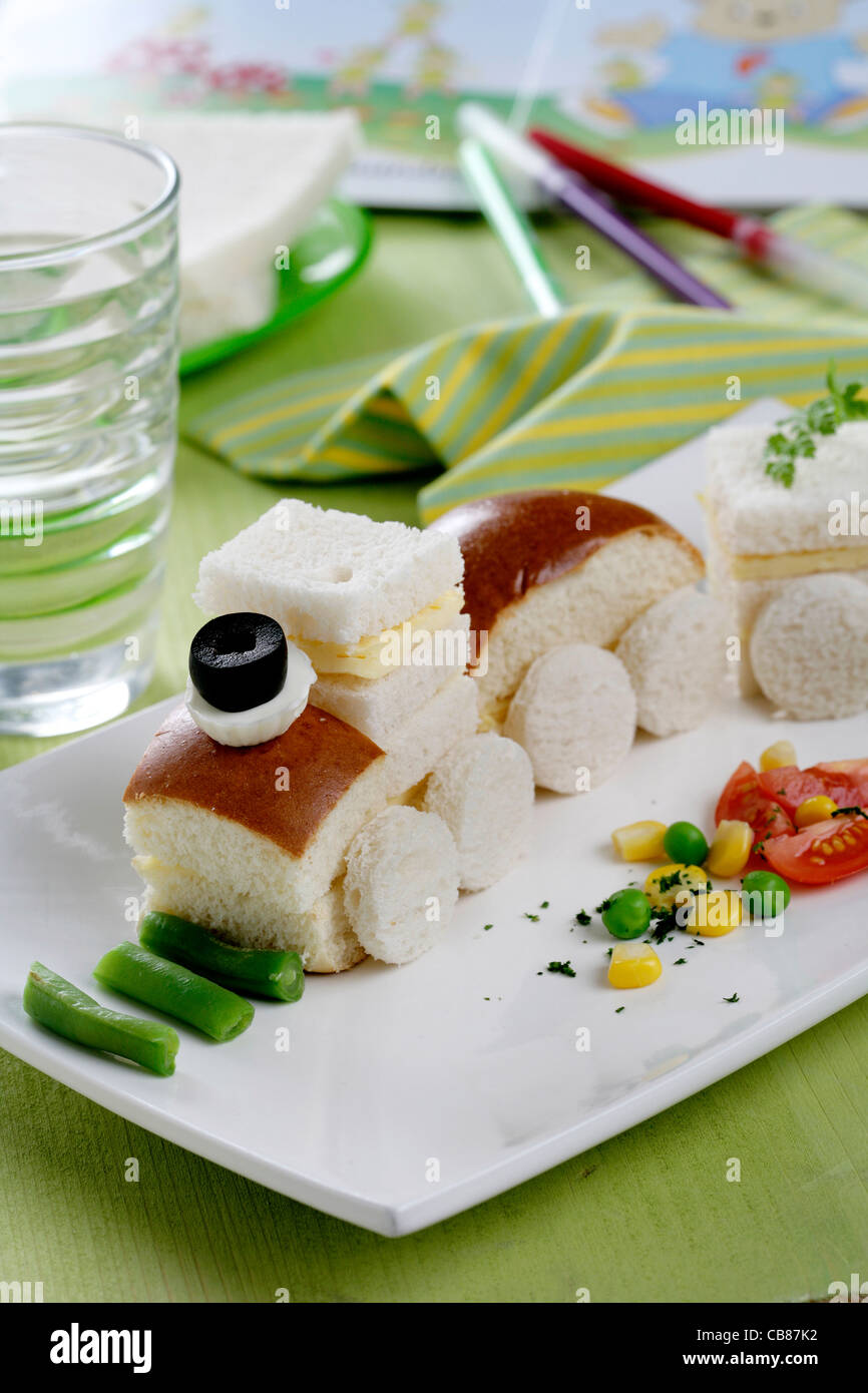 cheese omelette train, children Stock Photo Alamy