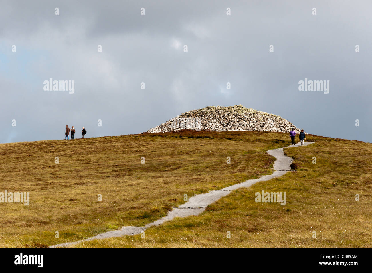 Barpa Langass chambered cairn on the island of North Uist in the Outer Hebrides, Scotland Stock Photo