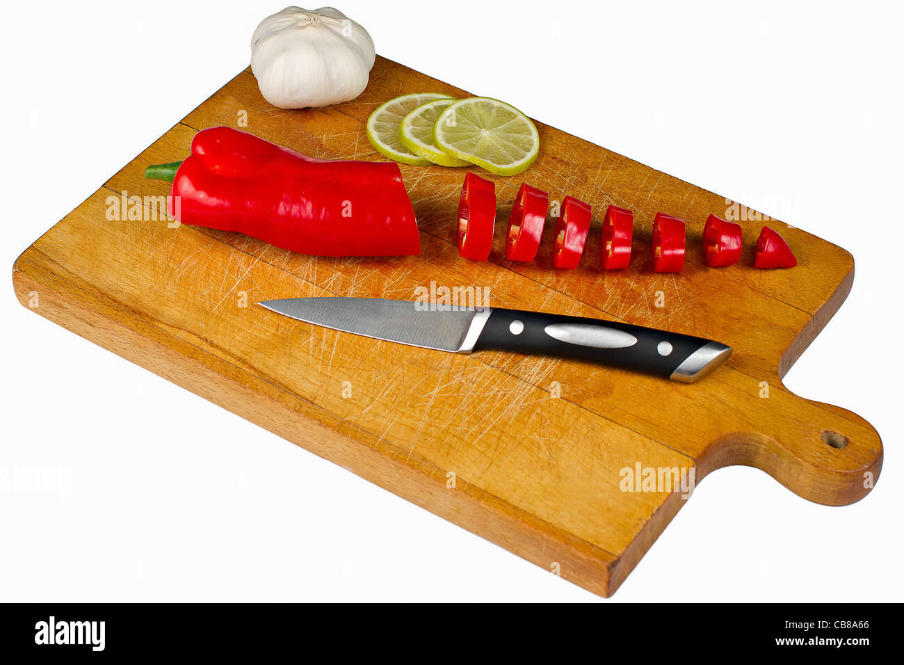 Chopping Board with pepper Stock Photo - Alamy