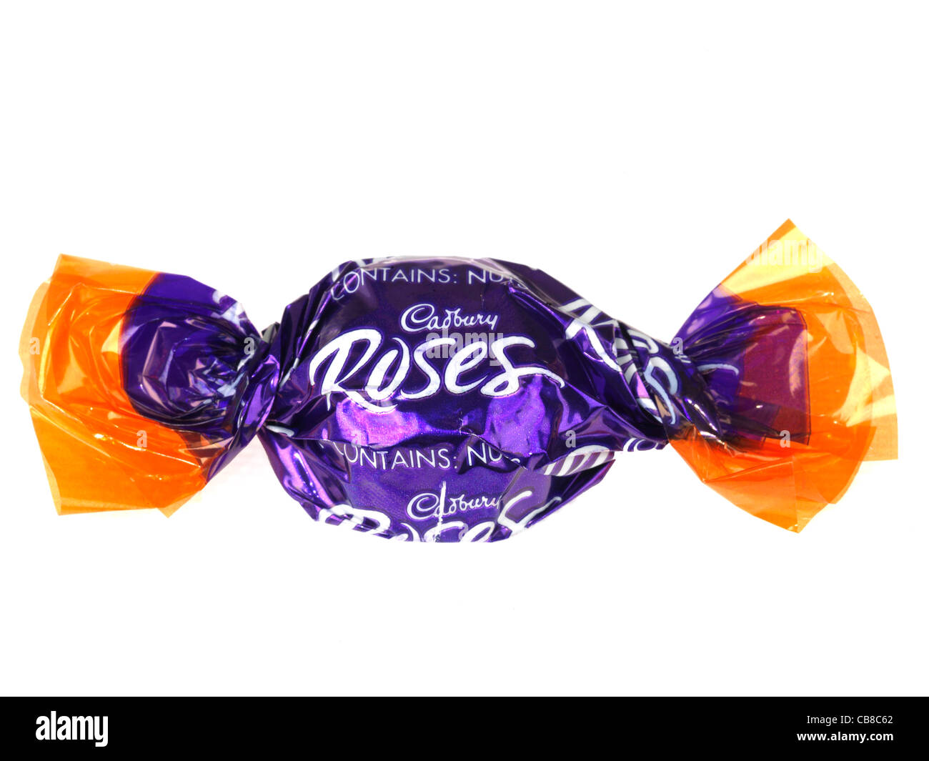 Popular Roses Chocolates Confectionery In Branded Sweet Wrappers Ready To Unwrap And Eat Isolated Against A White Background With A Clipping Path Stock Photo