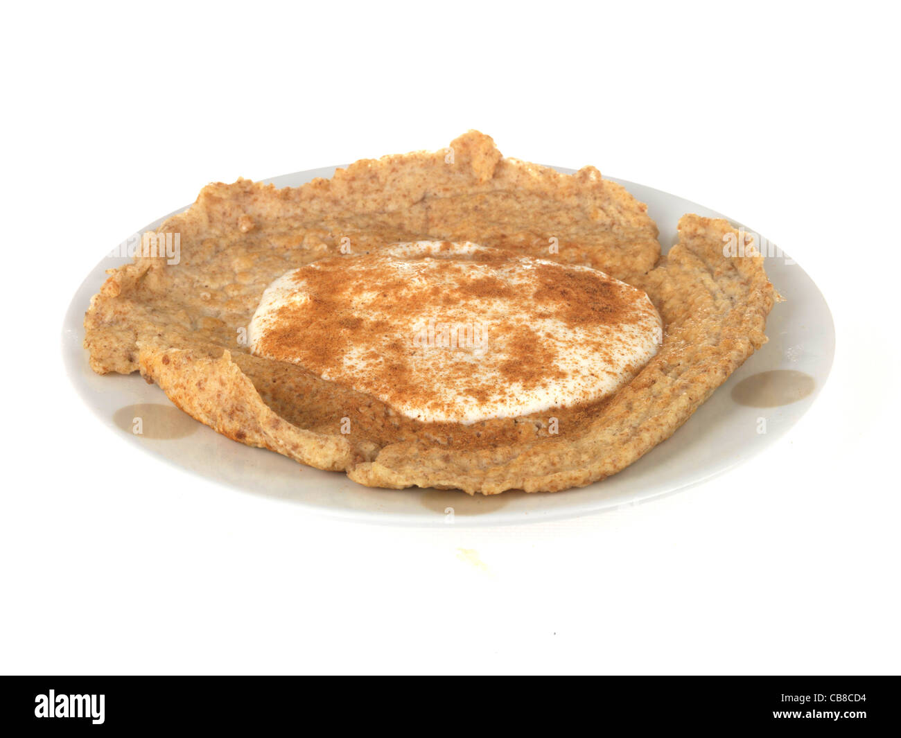 Oatbran Pancake with Creme Fraiche Stock Photo