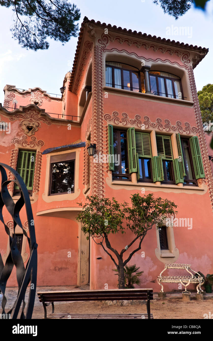 Gaudi House Museum In Parc Guell Unesco World Heritage Site Stock