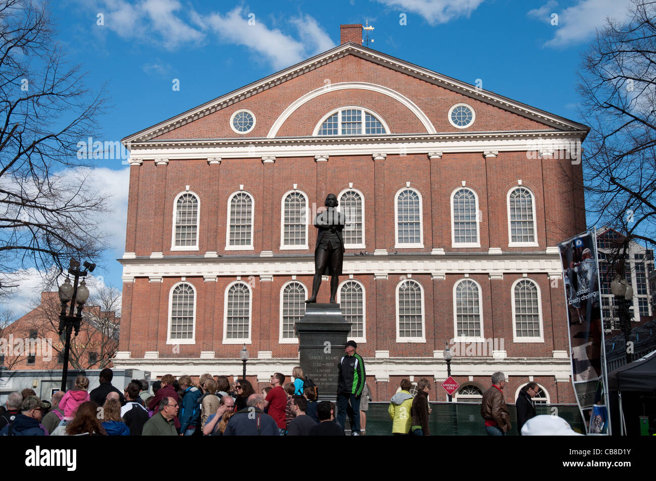 Samuel Adams monument and Faneuil Hall, Boston Stock Photo Alamy