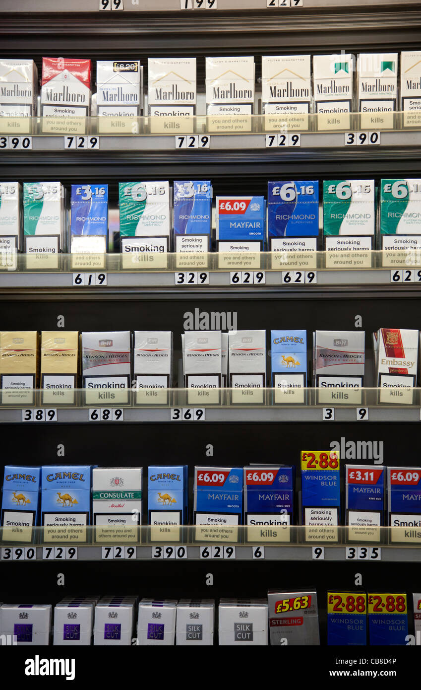 Cigarettes for sale at Cornershop Stock Photo - Alamy