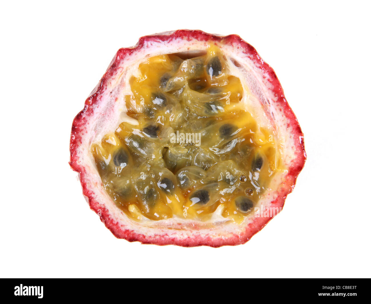 Passion Fruit cut sliced in Half Stock Photo Alamy