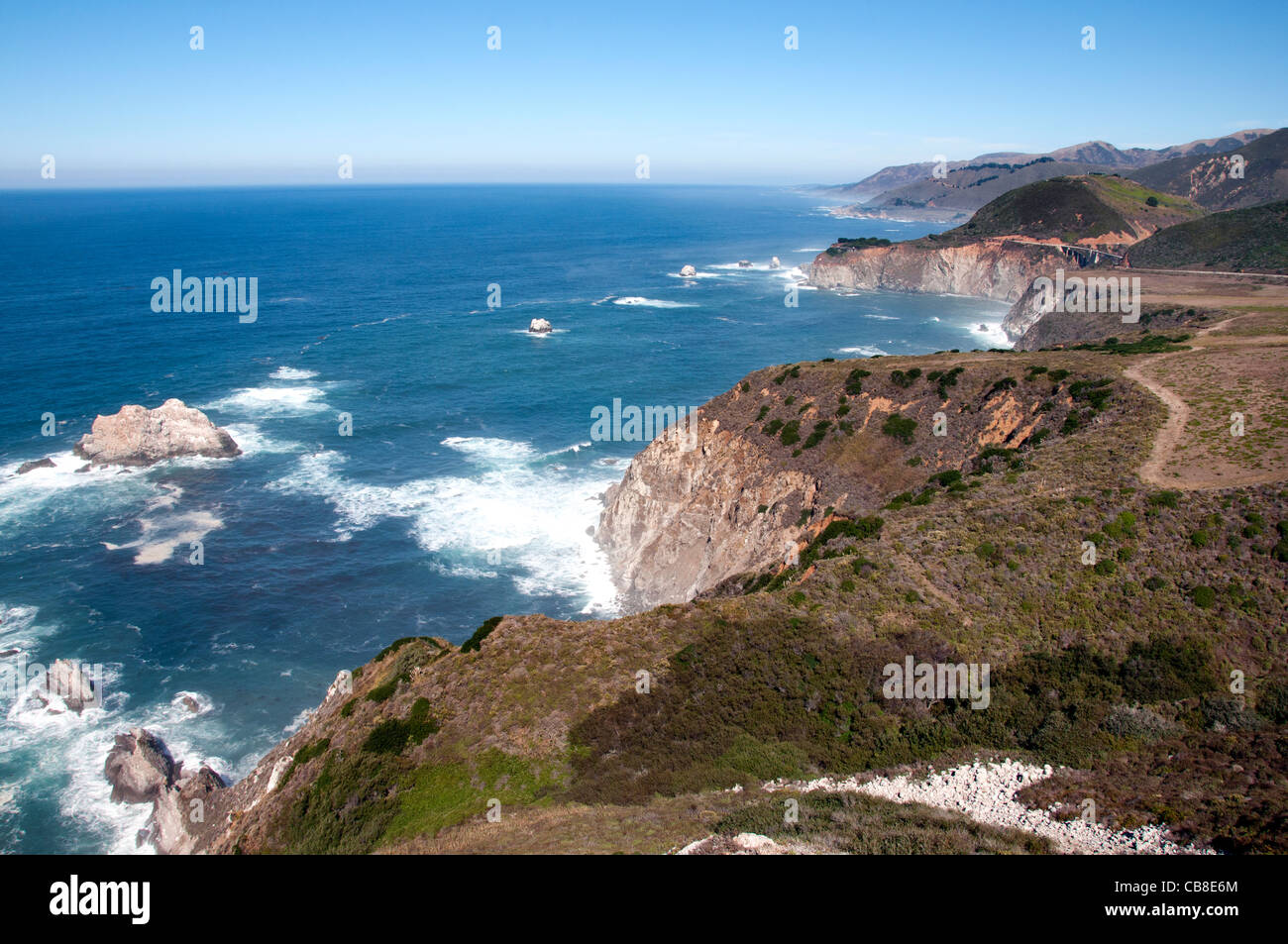 The rugged coastline of Big Sur California Pacific Ocean coast beach ...