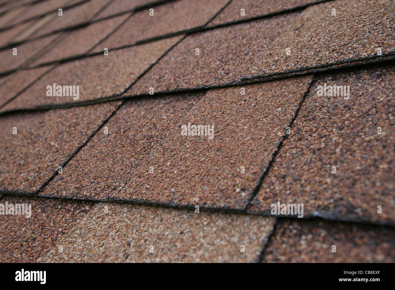 closeup detail of brown roof shingles Stock Photo