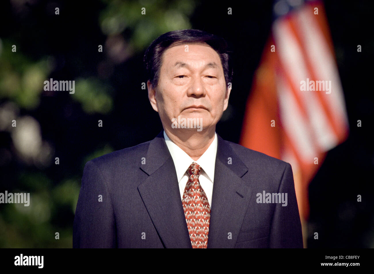 Chinese Premier Zhu Rongji during the official arrival ceremony at the ...