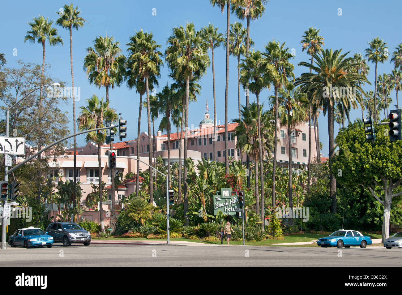 California Hollywood The Beverly Hills Hotel is a luxury, five-star hotel, Stock Photo