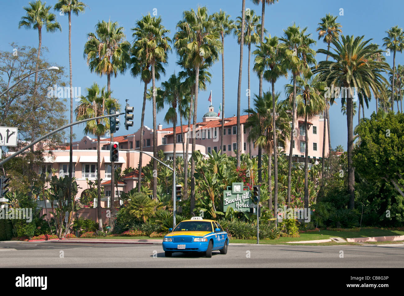 California Hollywood The Beverly Hills Hotel is a luxury, five-star hotel, Stock Photo