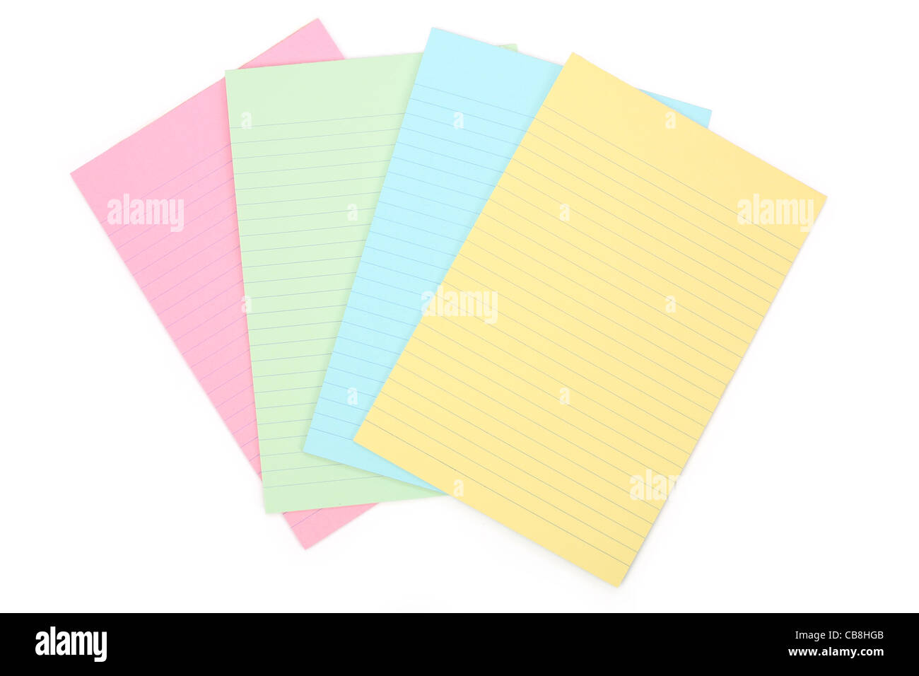 colorful notepaper with white background Stock Photo - Alamy