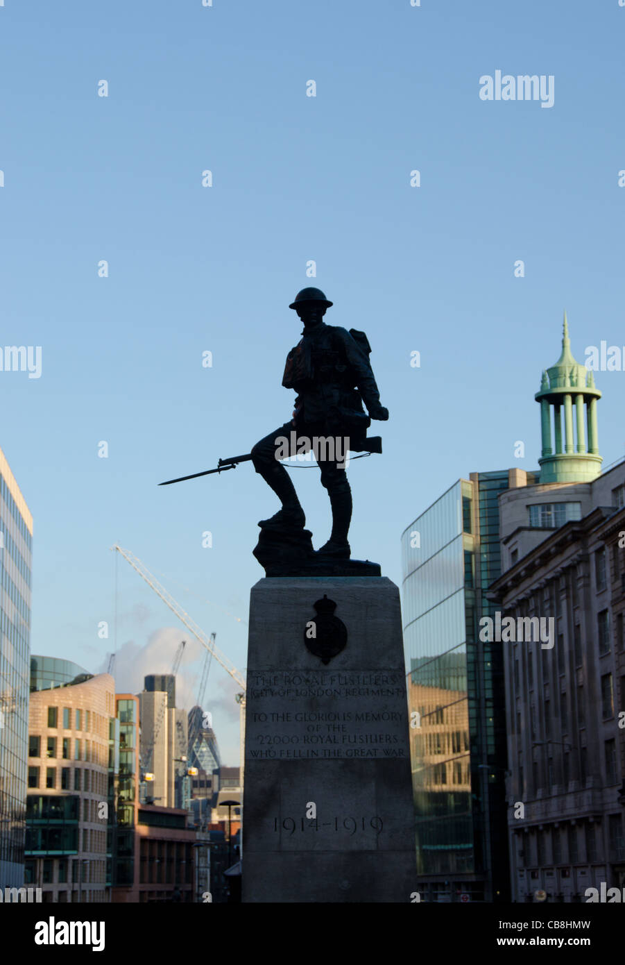 Statue of British Tommy, the Royal Fusiliers Memorial, High Holborn, London Stock Photo