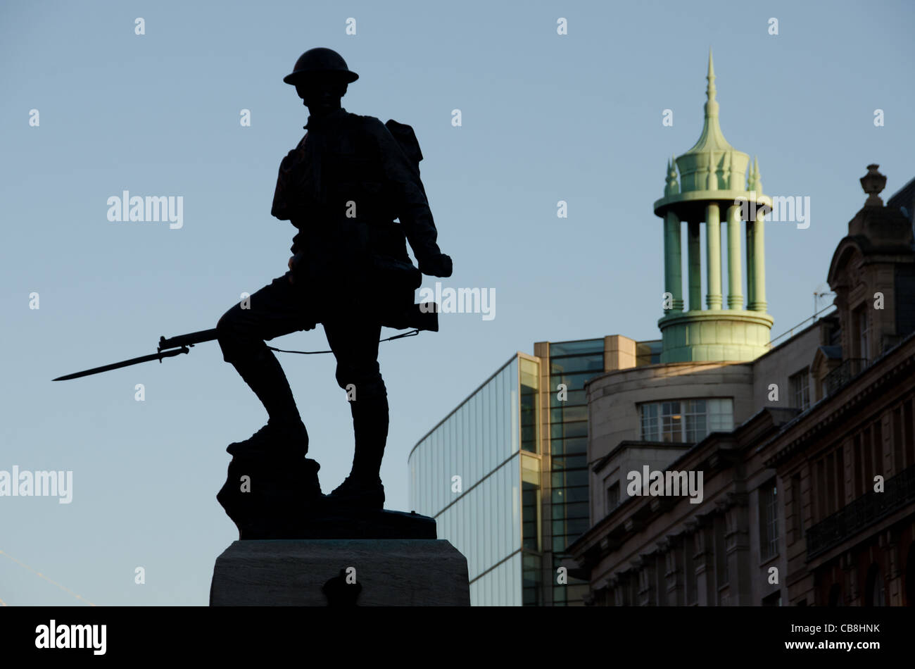 Statue of British Tommy, the Royal Fusiliers Memorial, High Holborn, London Stock Photo