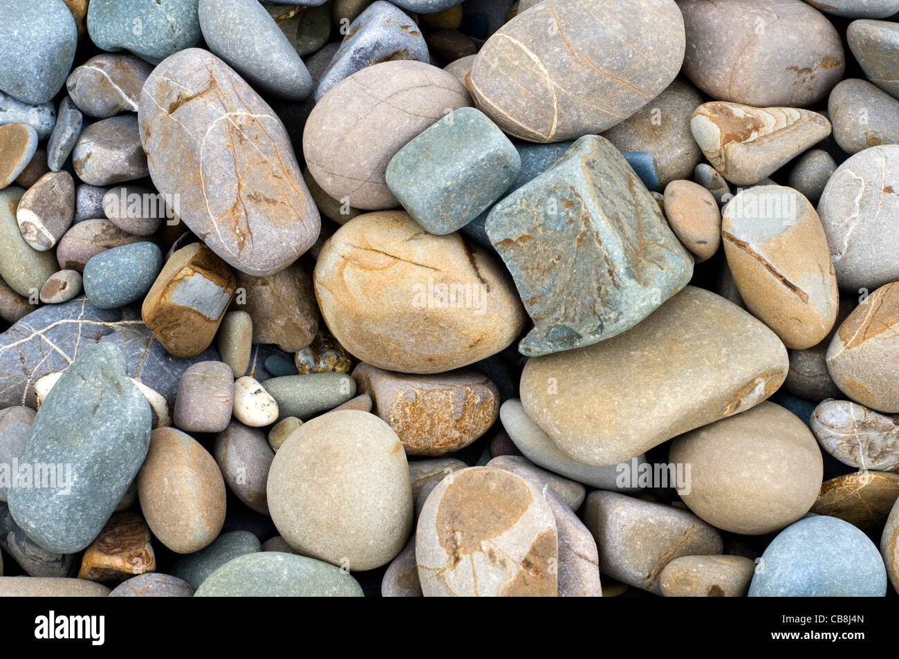 Close up of rocks on a beach in Bude, Cornwall, England Stock Photo