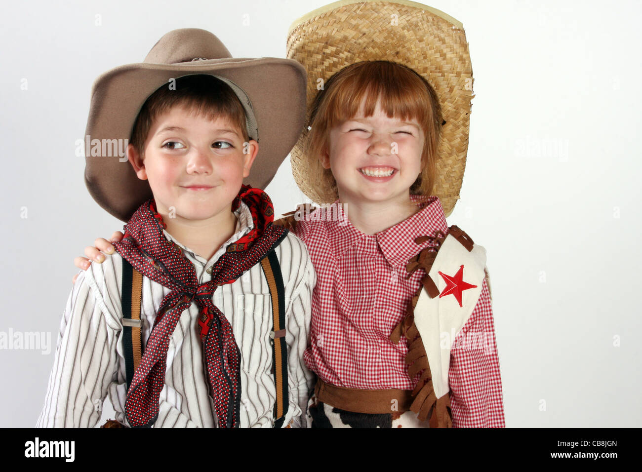 cowboy and cowgirl children Stock Photo - Alamy