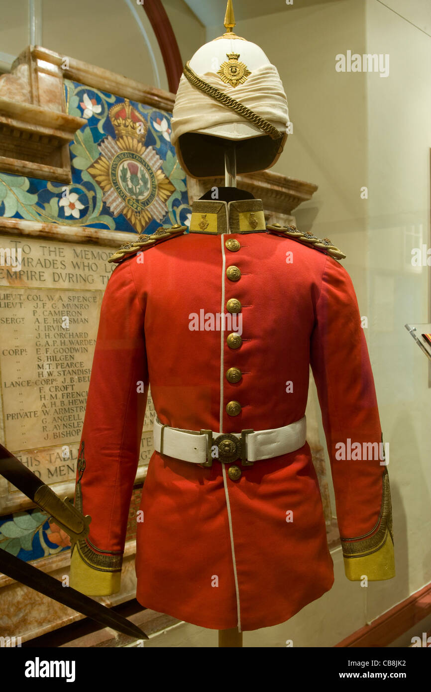 Cape Town: Castle of Good Hope military museum - old military uniforms / Cape Town Rifles [aka 'The Dukes'] captain's full dress Stock Photo