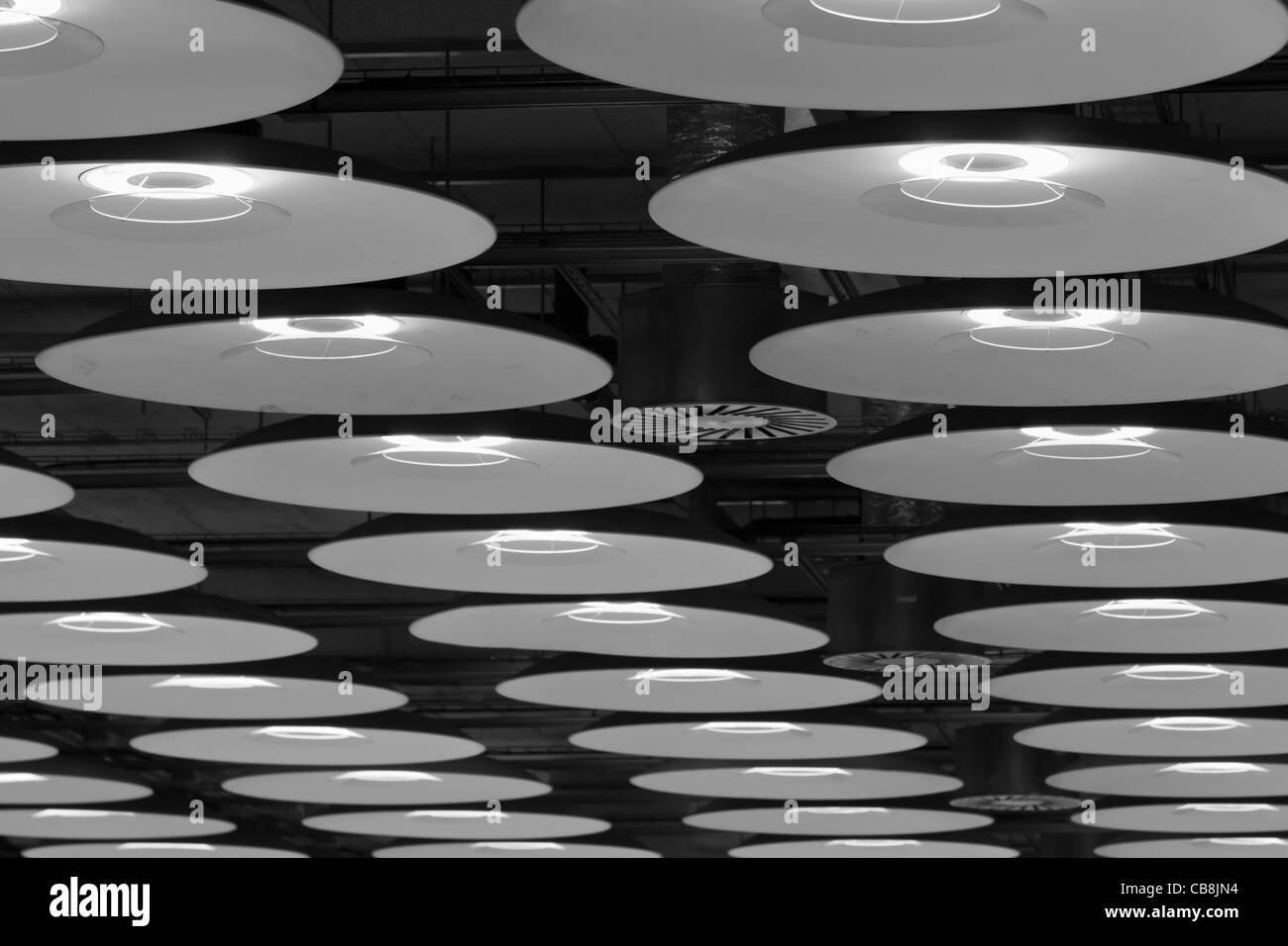 Modern lamps at the Airport Barajas in Madrid Stock Photo