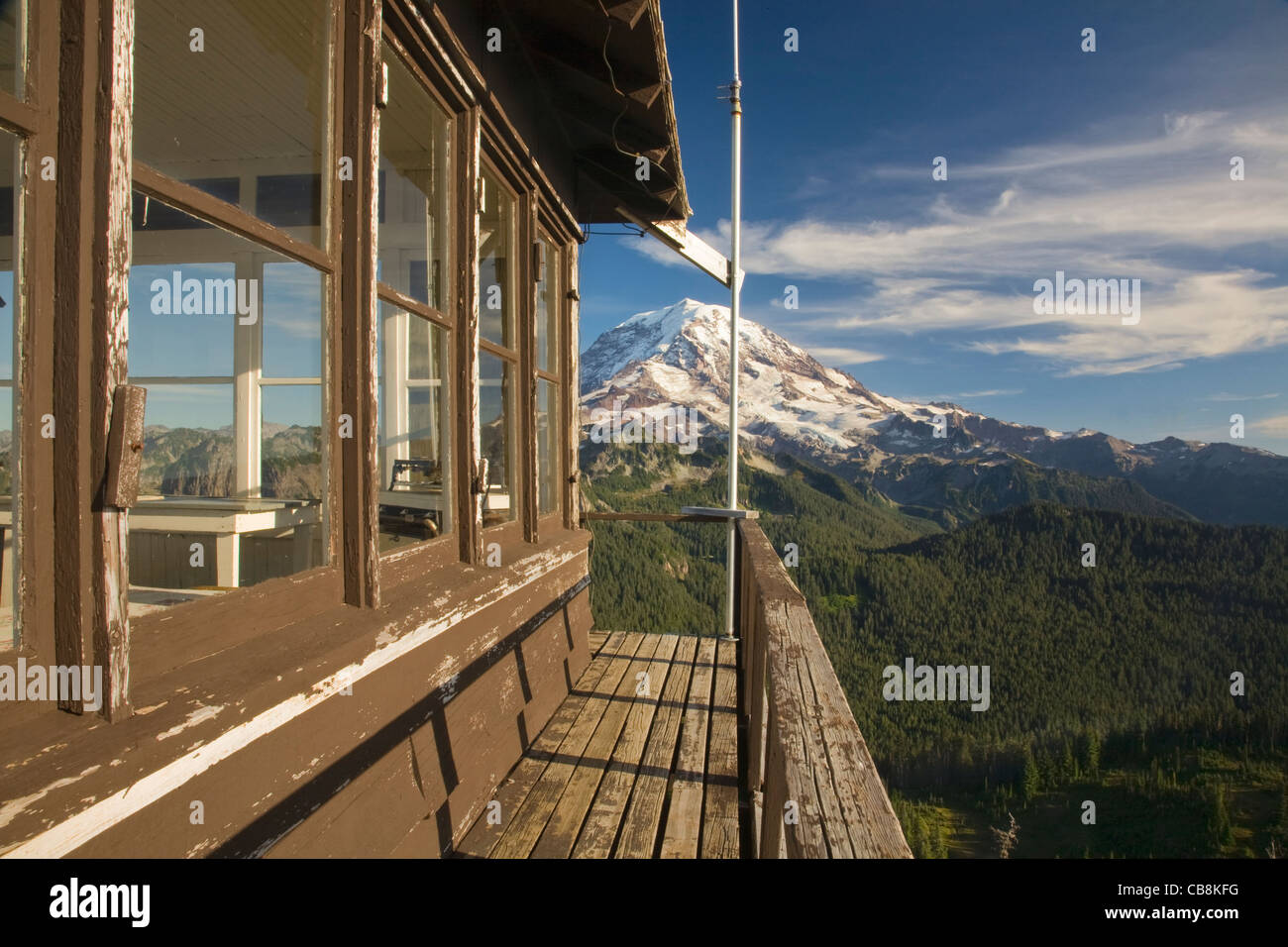 WASHINGTON View of Mount Rainier from fire lookout on Tolmie Peak
