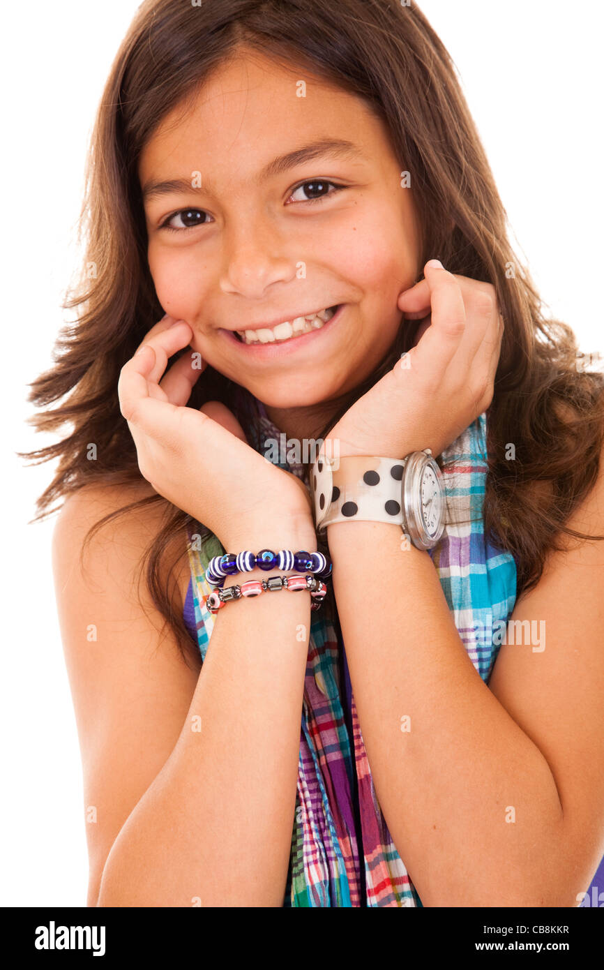 little beautiful girl smiling (isolated on white Stock Photo - Alamy