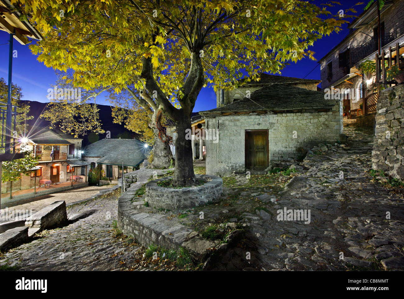 Kalarrytes village, one of the most beautiful Greek mountainous villages, on Tzoumerka mountains, Ioannina, Epirus, Greece Stock Photo