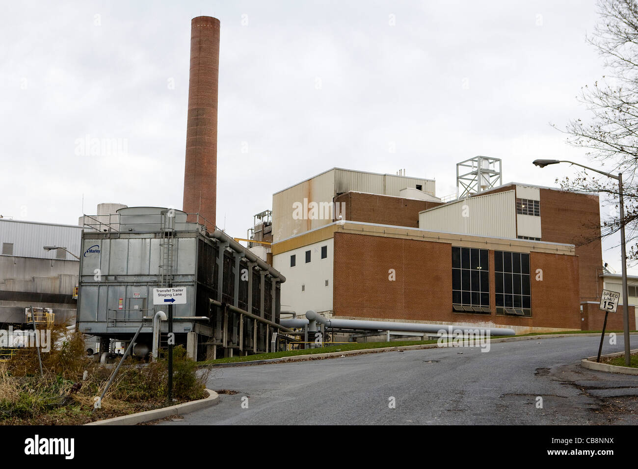 A view of the Harrisburg, Pennsylvania trash incinerator.  Stock Photo