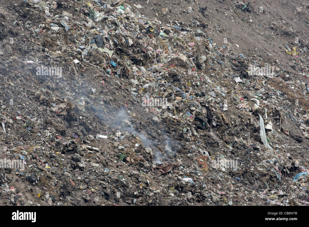 garbage in huge refuse dump near town of Pazardzhik, Bulgaria Stock Photo