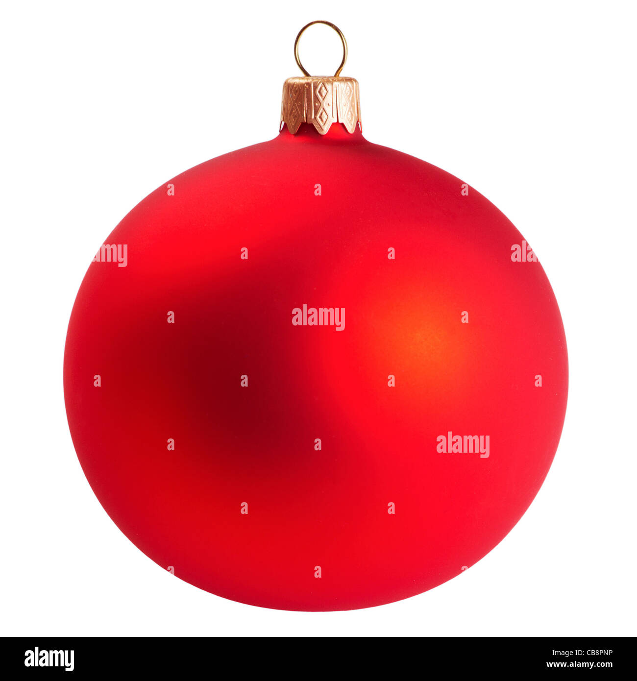 Red Christmas ball isolated on white background Stock Photo - Alamy