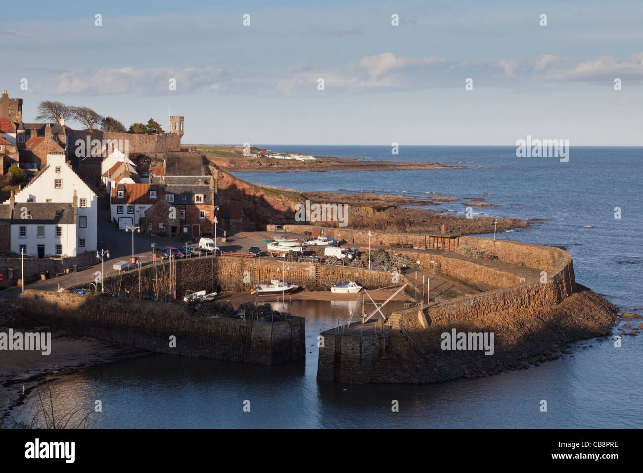 Crail and its harbour in early morning sun, East Neuk of Fife, Scotland Stock Photo