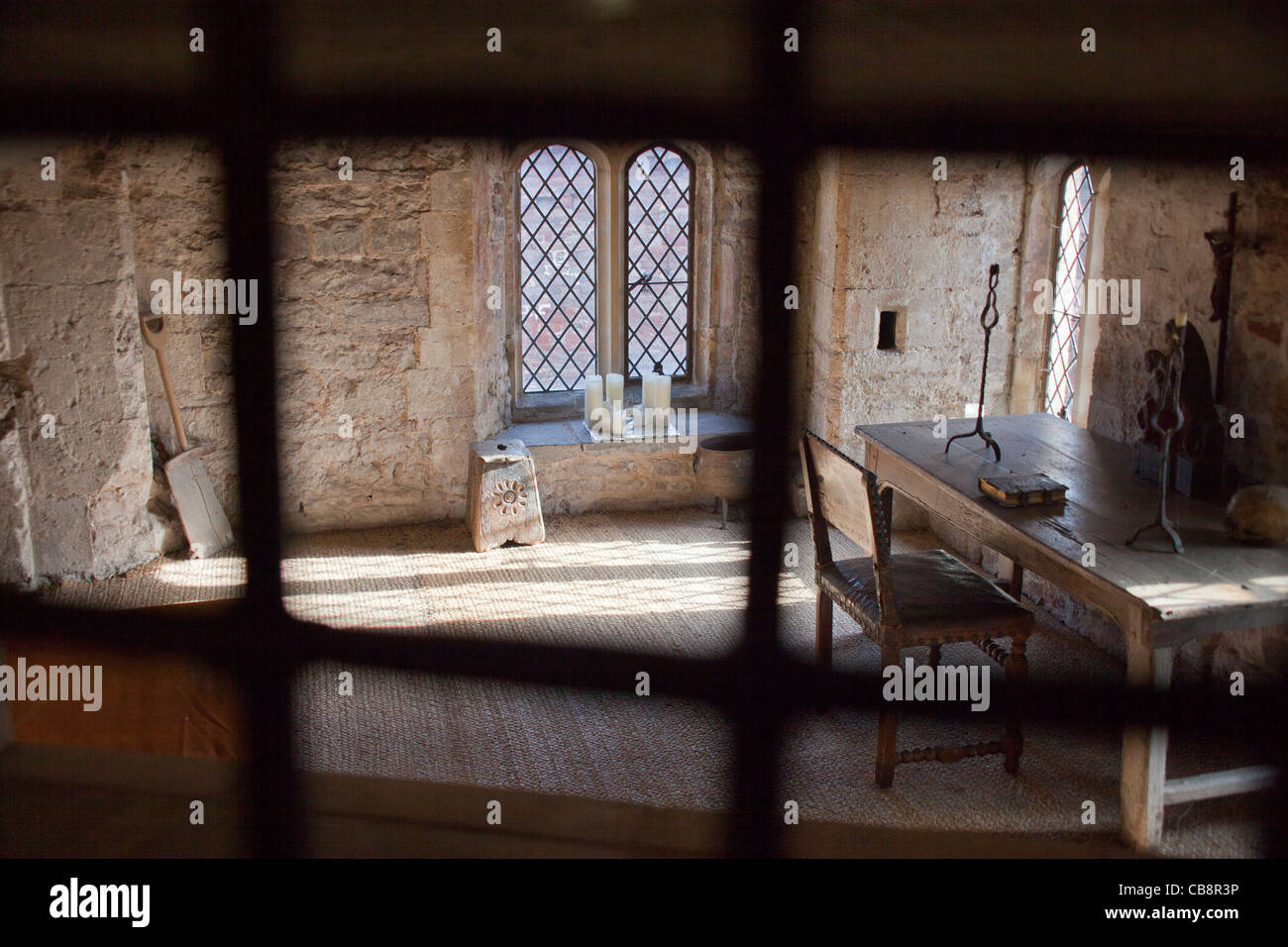 The cell where King Edward II was imprisoned at Berkeley Castle, Gloucestershire, England, UK Stock Photo