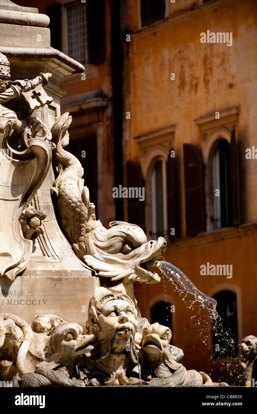 Fountain in 'Piazza della Rotonda' erected in 1578, in the historic centre of Rome, Italy Stock Photo