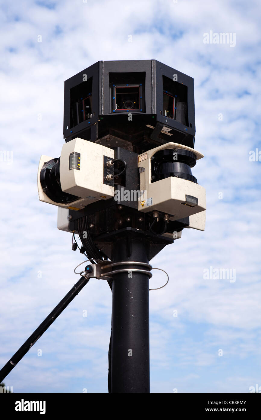 Google Street View camera mounted on top of car Stock Photo