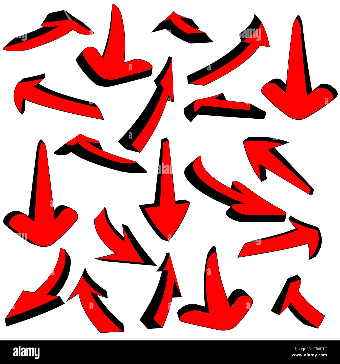 Vector set of red arrows Stock Photo Alamy