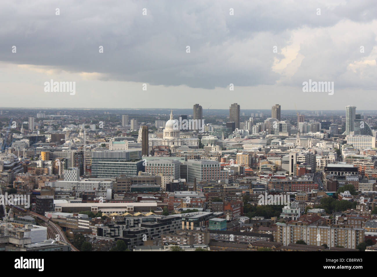 St Paul's dome from the top of Strata SE1 Stock Photo