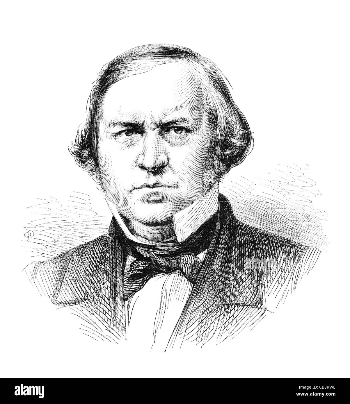 Ditlev Gothard Monrad (November 24, 1811, Copenhagen – March 28, 1887) Stock Photo