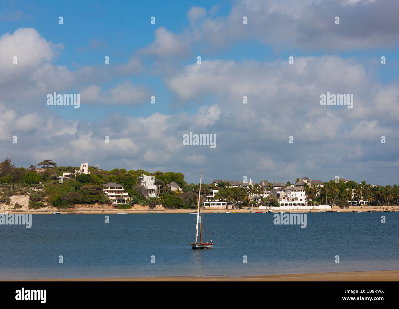 A Dhow Moored Near To The Beach Of Manda Island, View Of Prince Of ...