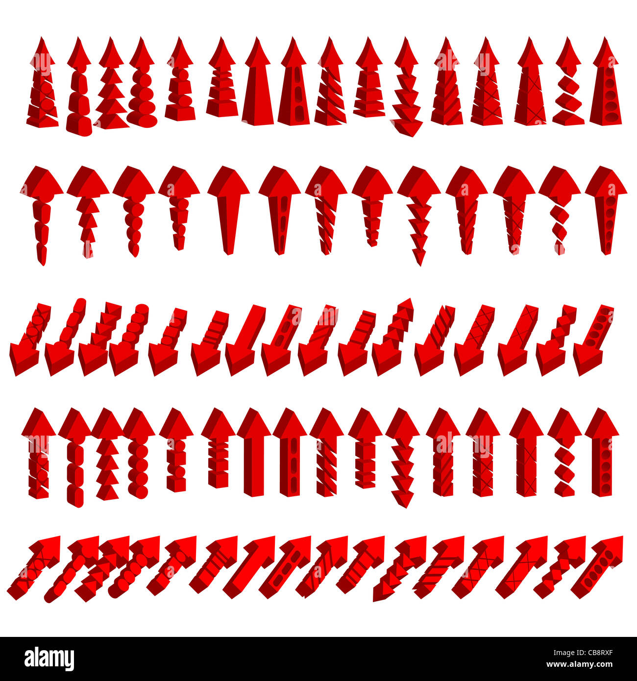 Vector set of red arrows Stock Photo Alamy