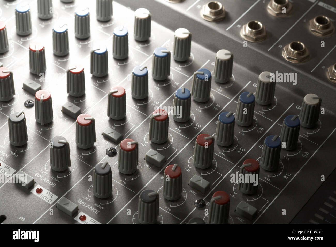 full frame detail of a studio mixer Stock Photo