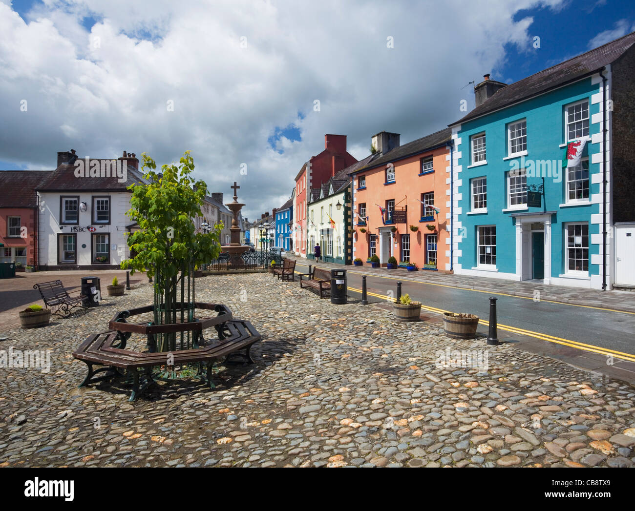 Market Square. Llandovery. Carmarthenshire. Wales. Stock Photo